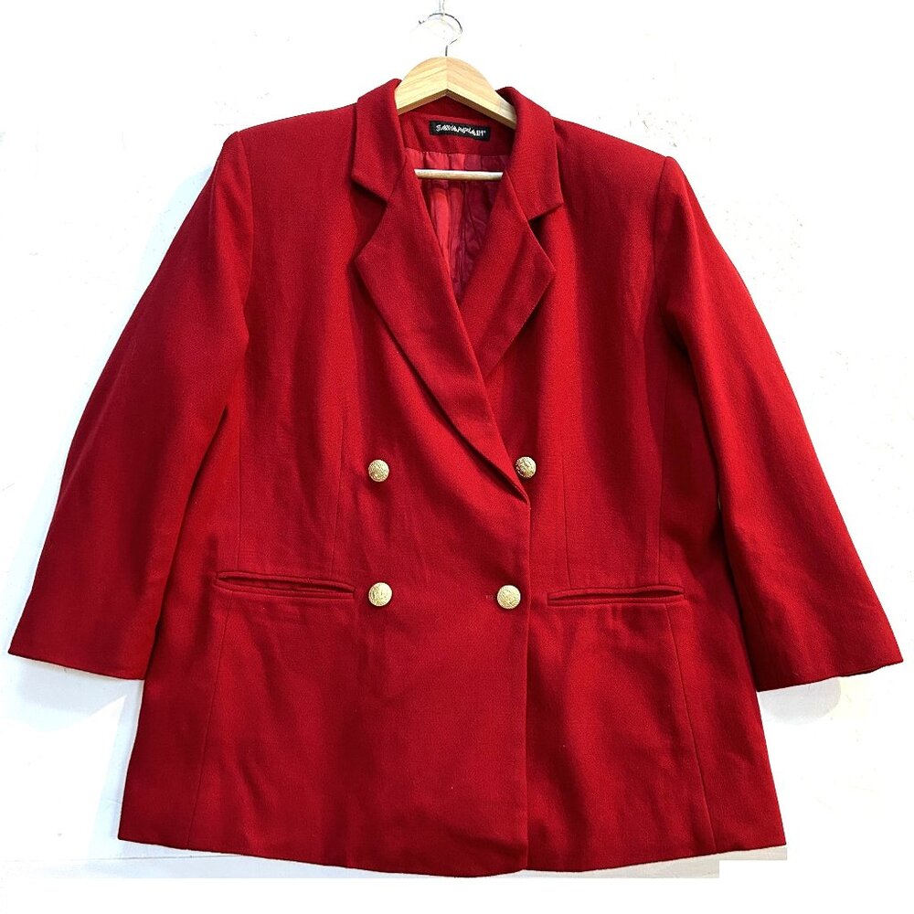 Red Vintage Double Breasted Blazer